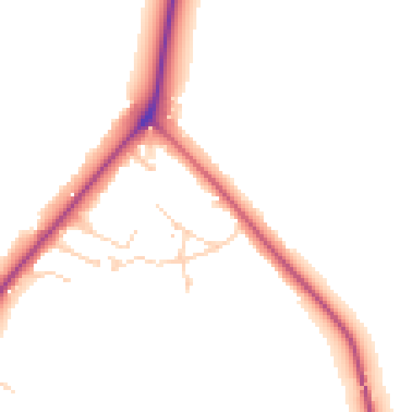 Daytime road noise heatmap for CB22 7QS