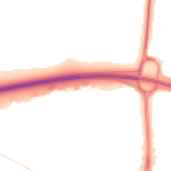 Night-time road noise heatmap for CB4 0AB