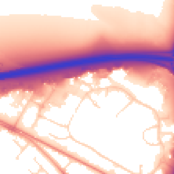 Daytime road noise heatmap for CB4 0WD