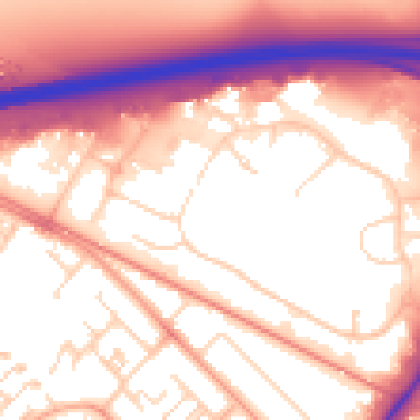 Daytime road noise heatmap for CB4 0XL