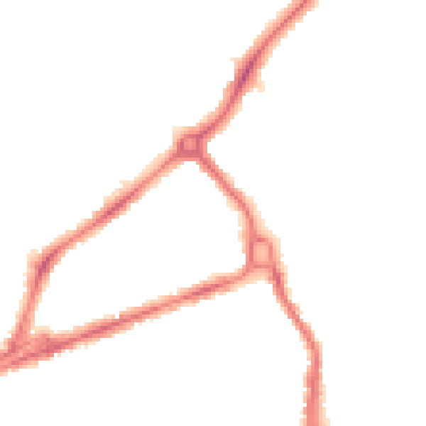 Night-time road noise heatmap for CB4 1AU