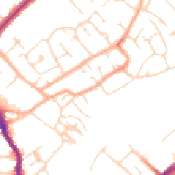 Daytime road noise heatmap for CB4 1NL