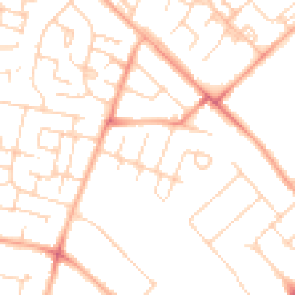 Daytime road noise heatmap for CB4 2DN
