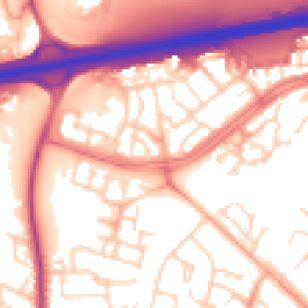 Daytime road noise heatmap for CB4 2GX