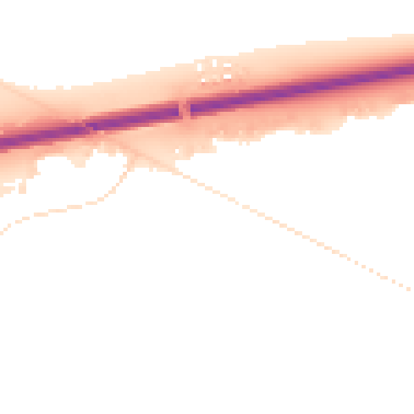 Night-time road noise heatmap for CB4 2UQ