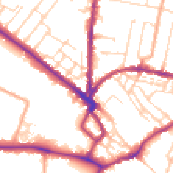 Daytime road noise heatmap for CB4 3HD