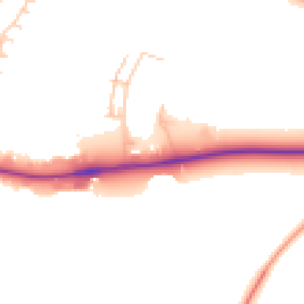 Daytime road noise heatmap for CB5 8AA