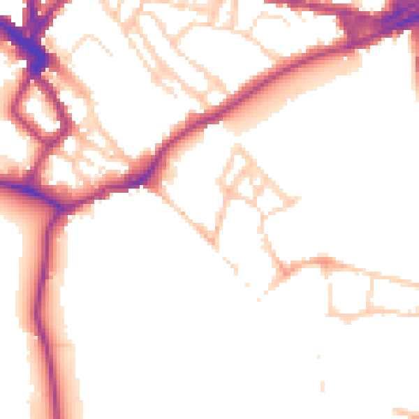 Daytime road noise heatmap for CB5 8AB