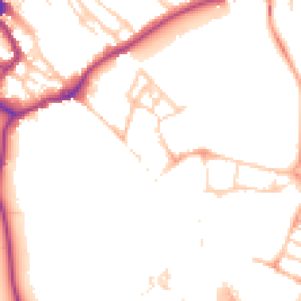 Daytime road noise heatmap for CB5 8AD