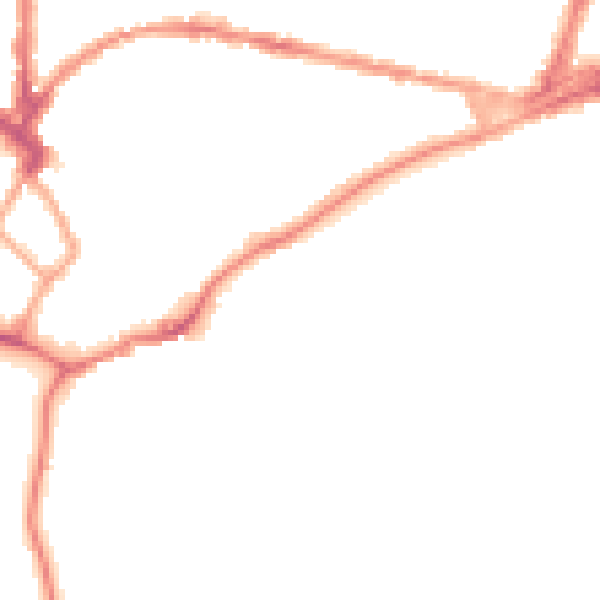 Night-time road noise heatmap for CB5 8AG