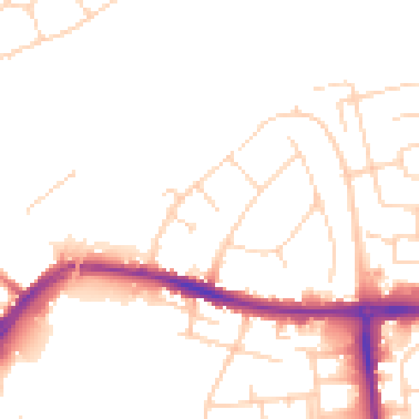 Daytime road noise heatmap for CB5 8EJ