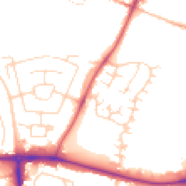 Daytime road noise heatmap for CB5 8UD