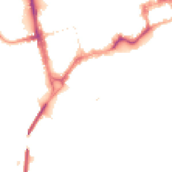 Night-time road noise heatmap for CH1 1RX