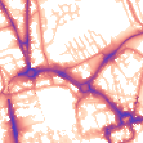 Daytime road noise heatmap for CH1 3HY
