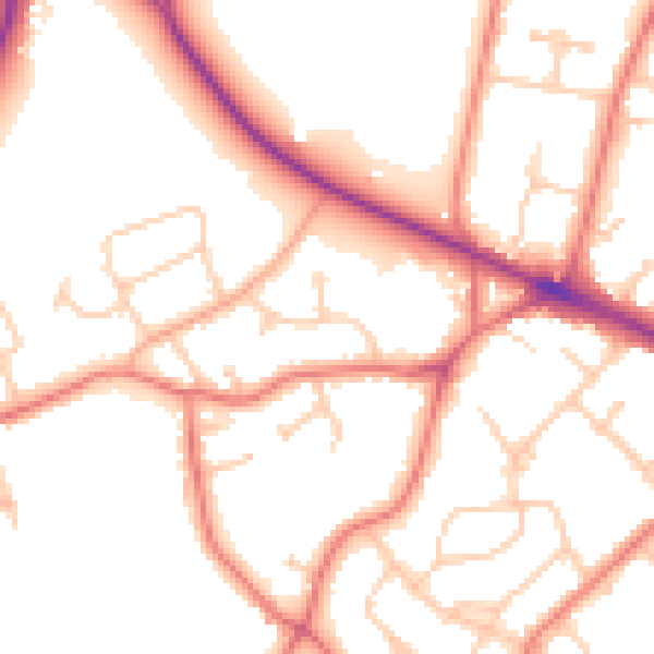 Daytime road noise heatmap for CH2 1HZ