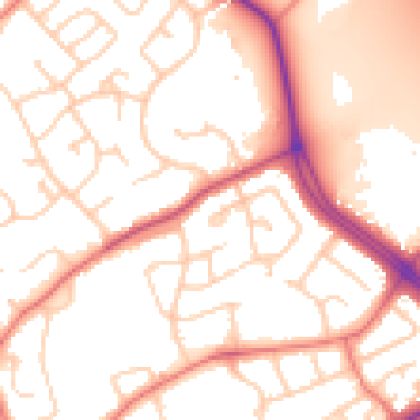 Daytime road noise heatmap for CH2 2PU