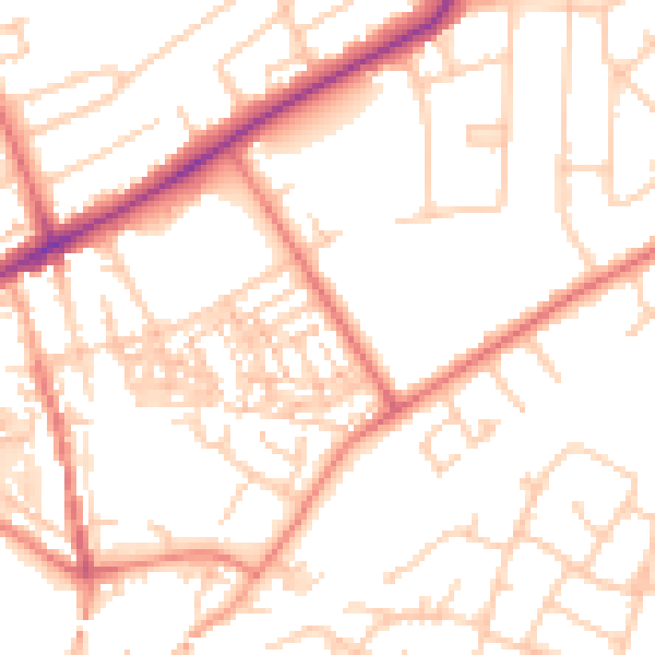 Daytime road noise heatmap for CH2 3HH