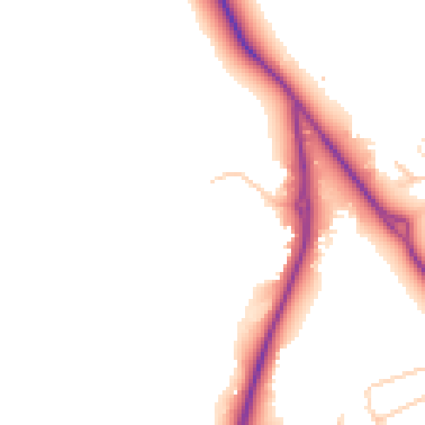 Daytime road noise heatmap for CH2 4AU