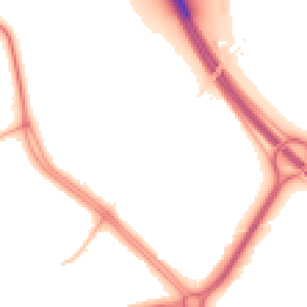 Night-time road noise heatmap for CH2 4ET