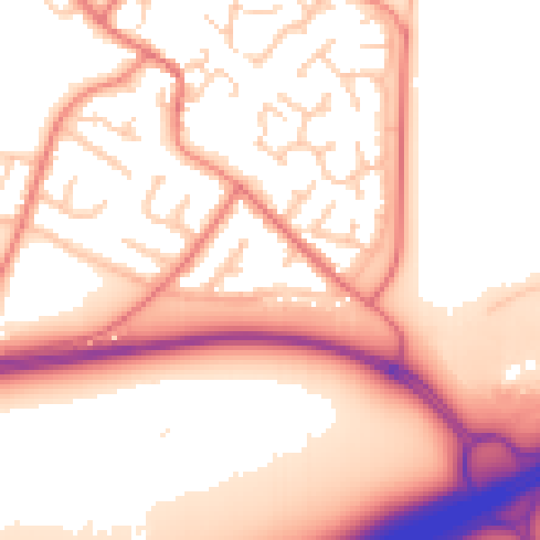 Daytime road noise heatmap for CH2 4QF