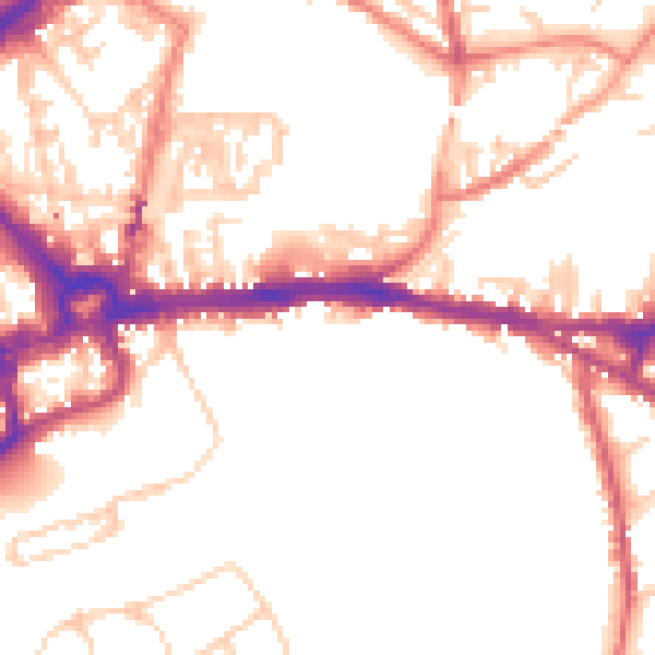 Daytime road noise heatmap for CH3 5BA