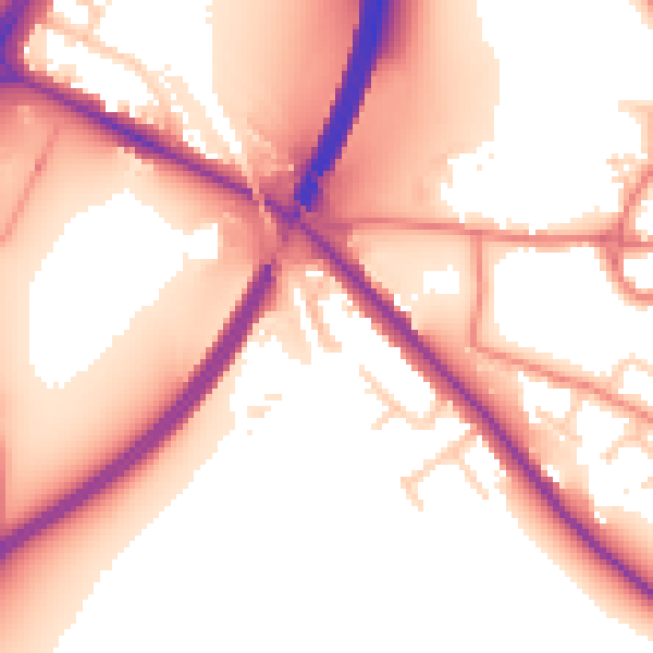 Daytime road noise heatmap for CH3 6AH