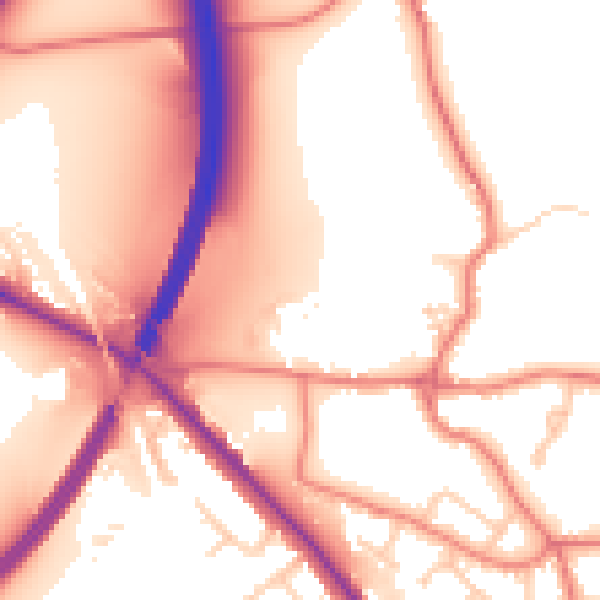 Daytime road noise heatmap for CH3 7DY