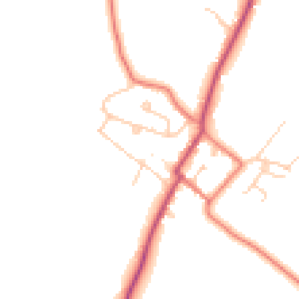 Daytime road noise heatmap for CH3 8DQ