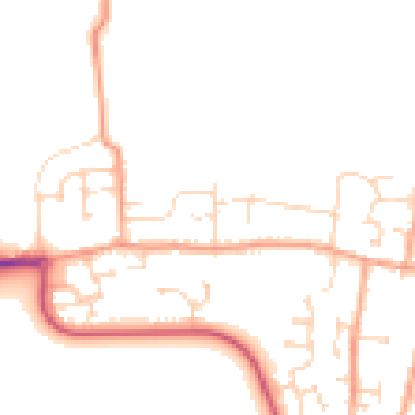 Daytime road noise heatmap for CM0 7AW
