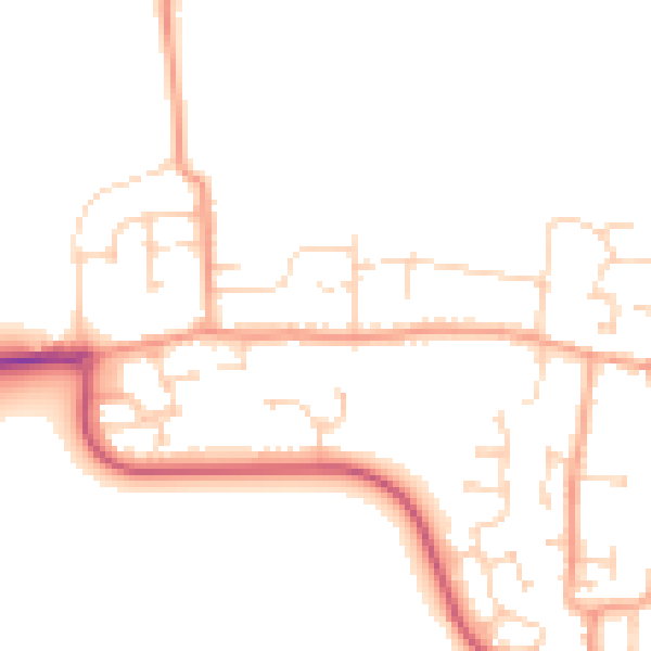 Daytime road noise heatmap for CM0 7BB