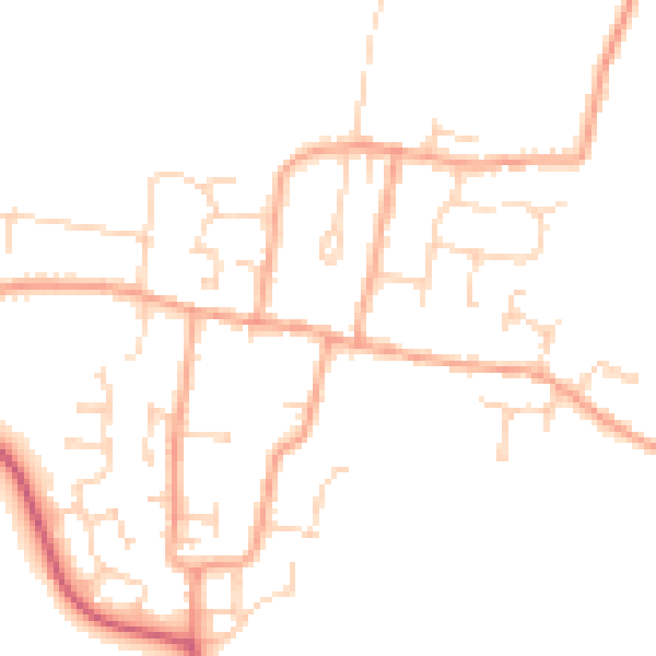 Daytime road noise heatmap for CM0 7DE