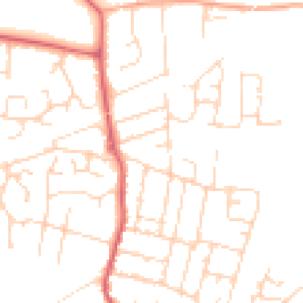 Daytime road noise heatmap for CM0 8AE