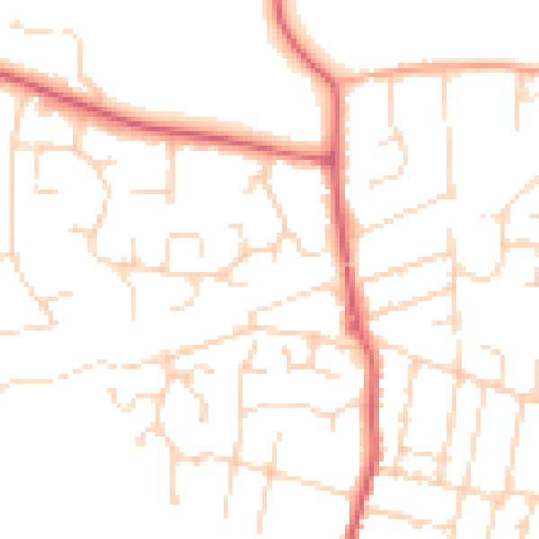 Daytime road noise heatmap for CM0 8DG