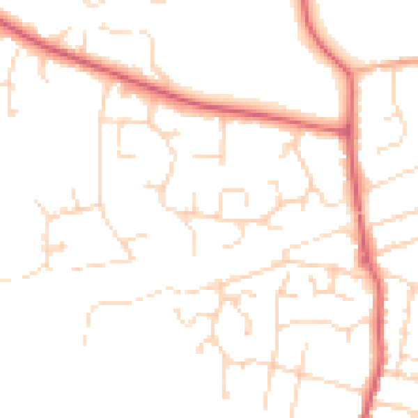 Daytime road noise heatmap for CM0 8DN
