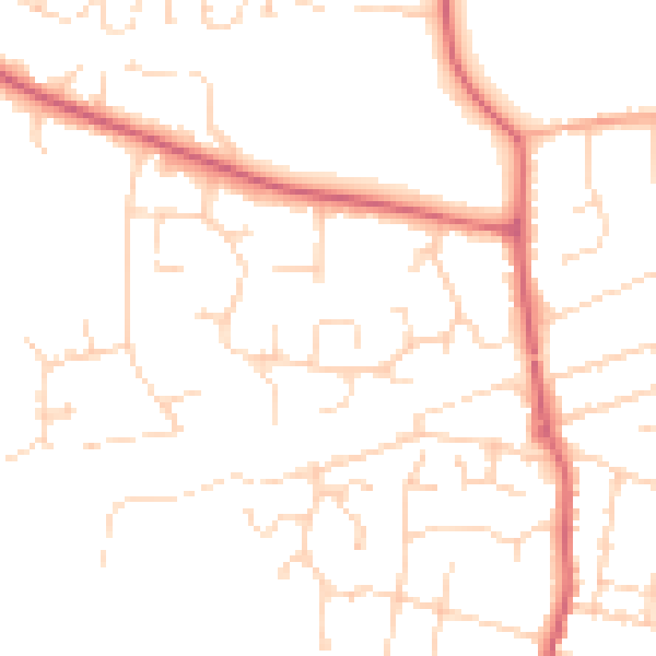Daytime road noise heatmap for CM0 8DP