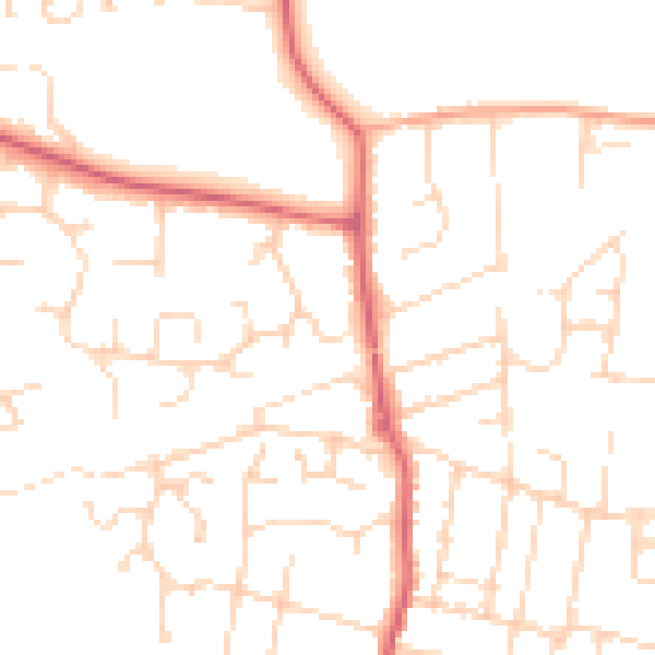 Daytime road noise heatmap for CM0 8DQ