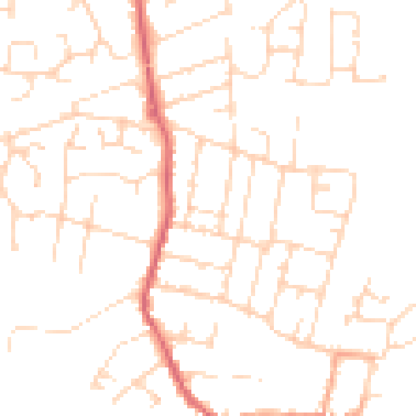 Daytime road noise heatmap for CM0 8DU