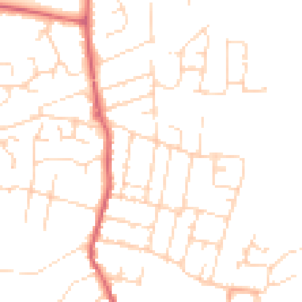 Daytime road noise heatmap for CM0 8EU