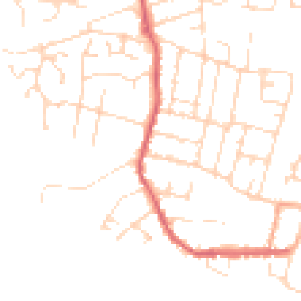 Daytime road noise heatmap for CM0 8HY