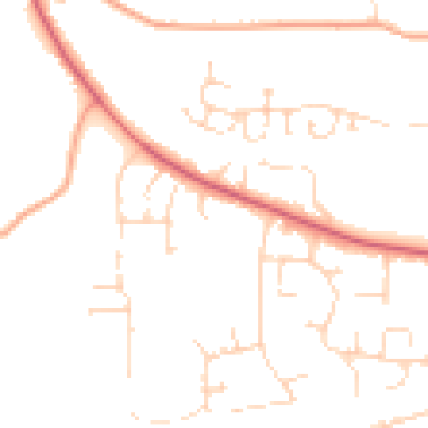 Daytime road noise heatmap for CM0 8NY