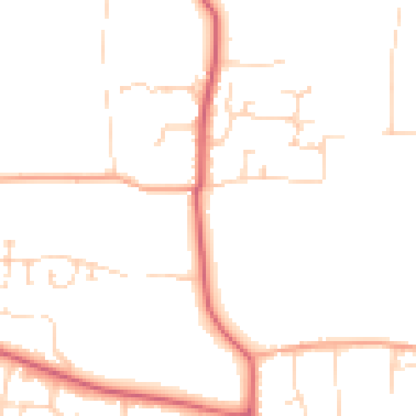Daytime road noise heatmap for CM0 8PS