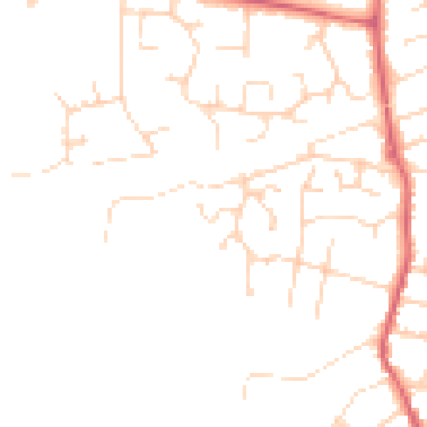 Daytime road noise heatmap for CM0 8PW