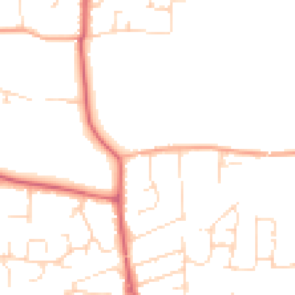 Daytime road noise heatmap for CM0 8PY