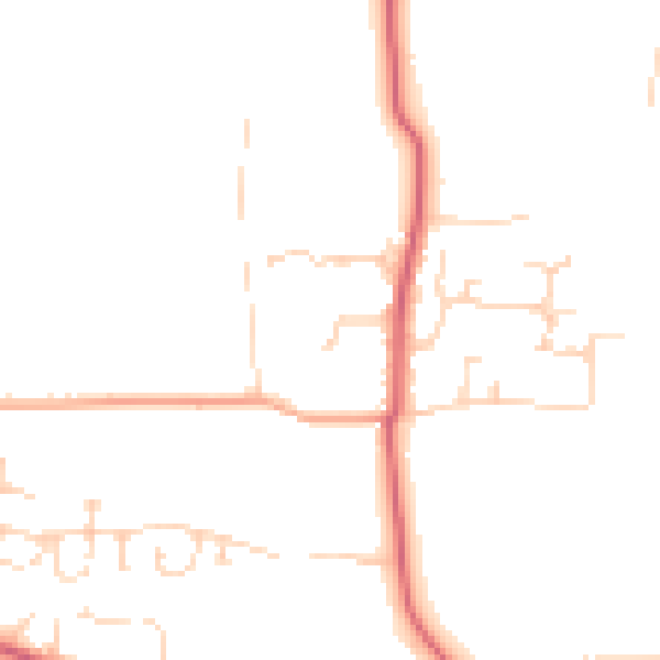 Daytime road noise heatmap for CM0 8QD