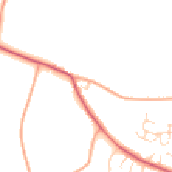 Daytime road noise heatmap for CM0 8QH