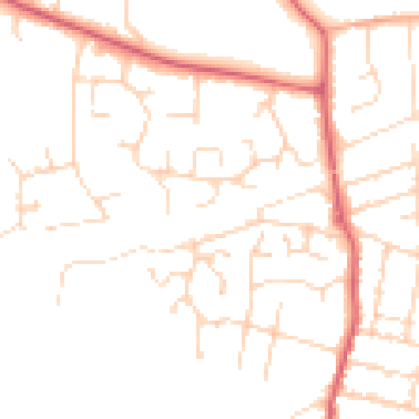 Daytime road noise heatmap for CM0 8RJ