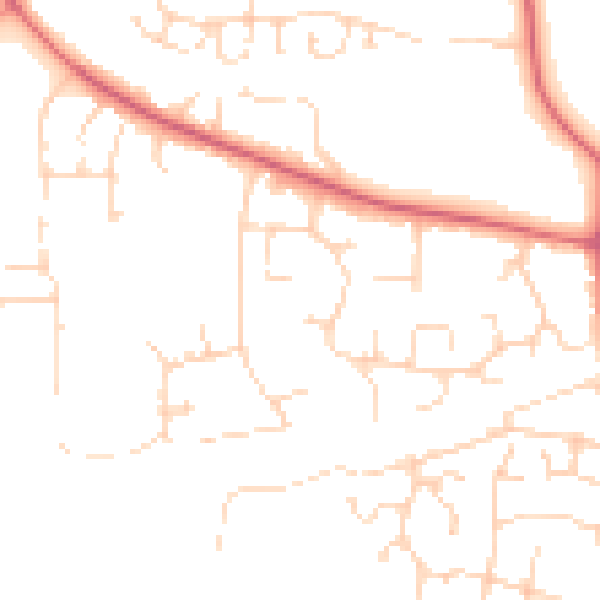 Daytime road noise heatmap for CM0 8TJ
