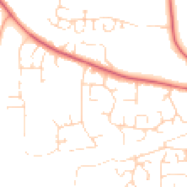 Daytime road noise heatmap for CM0 8TN