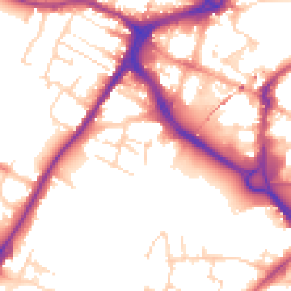 Daytime road noise heatmap for CM1 1AE