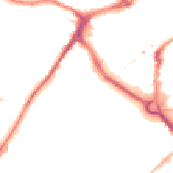 Night-time road noise heatmap for CM1 1AE